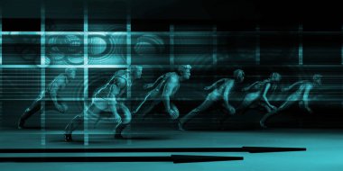 Başarılı iş takım ileri hareketli