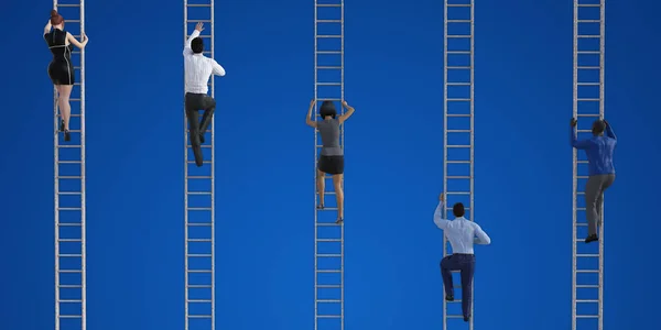 De Corporate Ladder beklimmen — Stockfoto