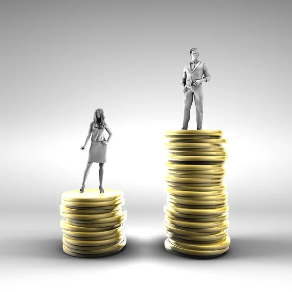 Diferença salarial entre homens e mulheres — Fotografia de Stock