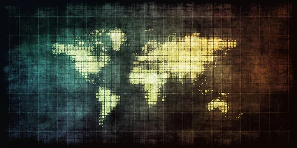 Dark Grunge World Map — Stock Photo, Image