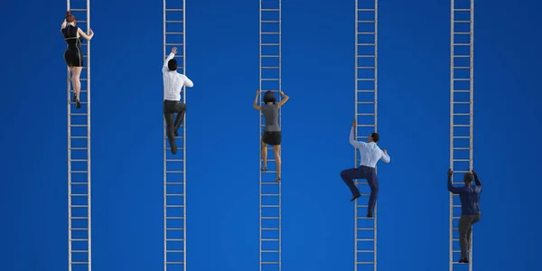 Uomini d'affari scalare scale — Foto Stock