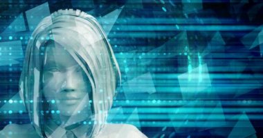 Dijital Çözümler Teknoloji Konsept Sanat Kullanarak Asya İş Kadını