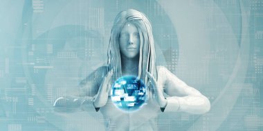 Dijital Çözümler Kullanan İskandinav İş Kadını