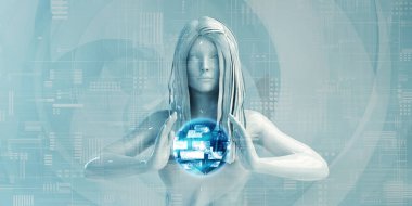 Sayısal Çözümleri Kullanan Kadın