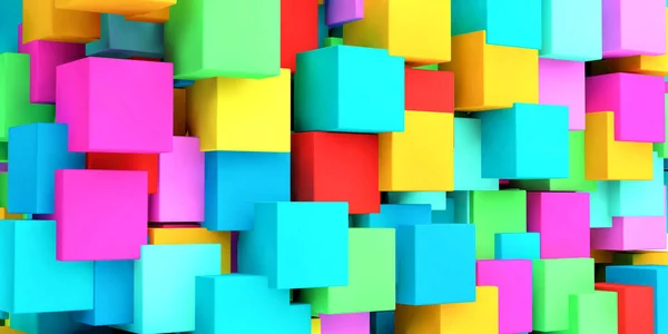 Fundo abstrato de cubos coloridos — Fotografia de Stock