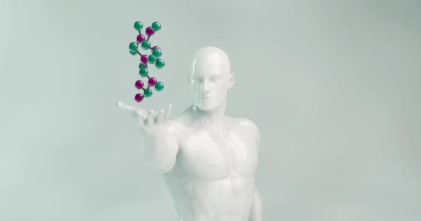 Cientista Segurando uma Molécula como Conceito de Ciência — Vídeo de Stock