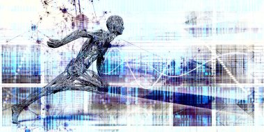 Teknoloji temalı Dijital Anatomi Sanat Konsepti