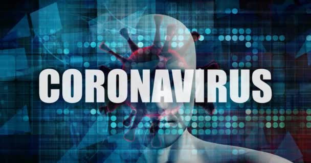 Coronavírus com pessoal médico contendo germe de vírus — Vídeo de Stock