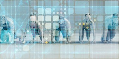 Motivasyonlu Profesyonel İş Ekibi Birlikte Çalışıyor