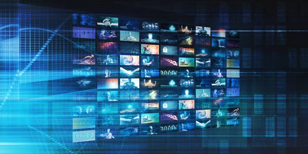 Tecnología Entretenimiento Nuevo Servicio Transmisión Video —  Fotos de Stock