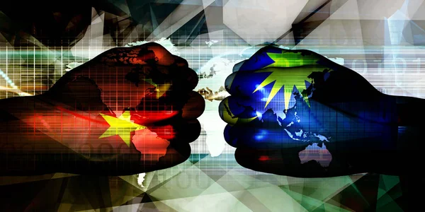 Chiny Malezja Rosnące Napięcia Jako Koncepcja — Zdjęcie stockowe