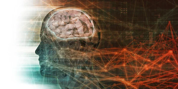 Tecnologia Futurista Com Tecnologia Autônoma Cérebro — Fotografia de Stock
