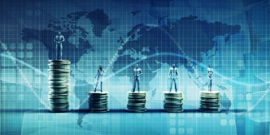 İş Çizelgesi Soyut Finansal İnsanlar Teması