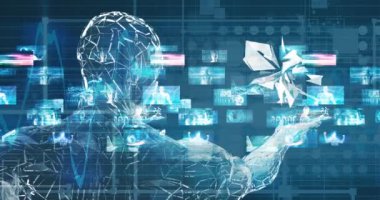 Fütürist Soyut Arkaplan Konsepti olarak Teknoloji Ağı