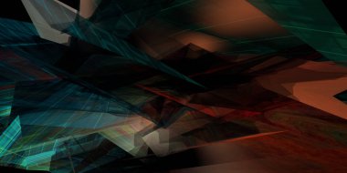 Mavi ve Turuncu ile Dijital Arkaplan Siyah