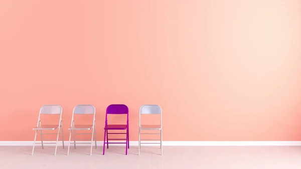 Entrevista Trabalho Copiar Espaço Com Cadeira Cor Especial — Fotografia de Stock