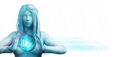 Avrupalı İş kadını Sunumu Soyut Arkaplan Kopyalama Arkaplanı