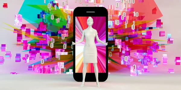 Młodzi Ludzie Biznesu Przy Użyciu Smartphone Empowered Technology Concept — Zdjęcie stockowe