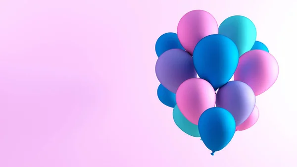 Fondo Marketing Con Globos Coloridos Flotando Como Banner —  Fotos de Stock