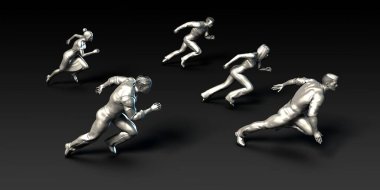 Birlikte çalışan insanlardan oluşan güçlendirilmiş iş ekibi.