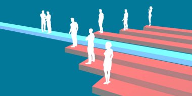 Temiz Minimalist Mavi ve Kırmızı Soyut İş Geçmişi