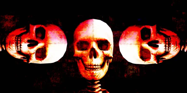 Halloween Background Skulls Floating Horror Theme — Stock Photo, Image