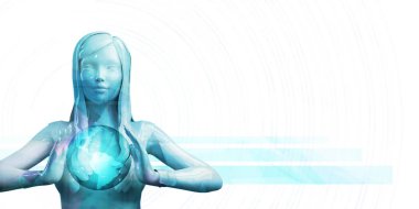 Genç İş Kadını Sunumu Soyut Arkaplan Kopyalama Arkaplanı