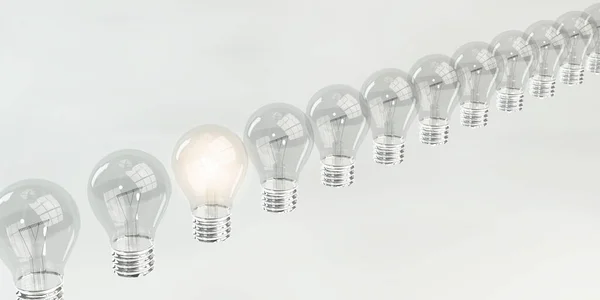 Fundo Inspirador Com Uma Lâmpada Brilhante Lit — Fotografia de Stock