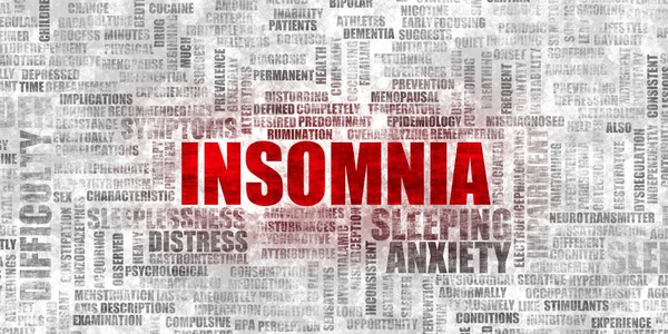 Insomnia Sebagai Kegelisahan Tanpa Tidur Yang Melelahkan Konsep — Stok Foto