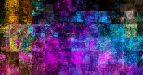 Kolorowe eksplozji Grunge Streszczenie tła Sztuka pracy — Wideo stockowe