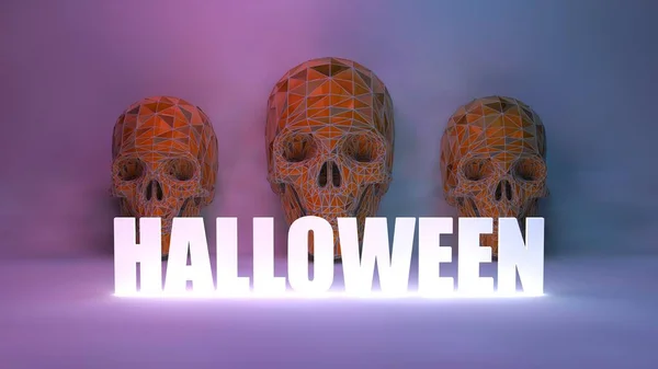 Spooky Skull Halloween Background Seasonal Concept — Stock Photo, Image