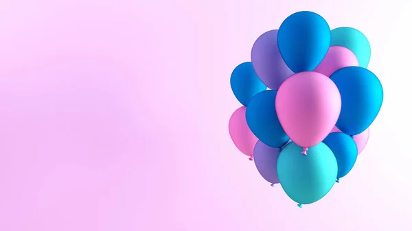 Balão Celebração Fundo Copiar Espaço Cartaz Colorido — Fotografia de Stock