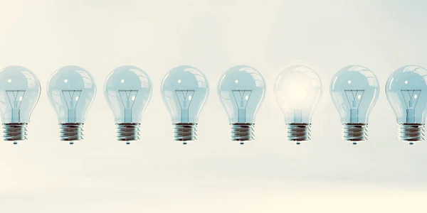 Glowing Light Bulb Business Idea Concept — Stock Photo, Image