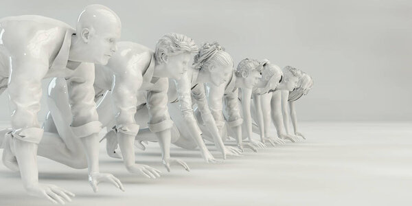 Совместная работа бизнесменов как концепция в 3d