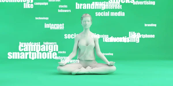 Опции Онлайн Рекламы Медитацией Женщины — стоковое фото