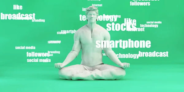 Možnosti Online Reklam Mužskou Meditací — Stock fotografie