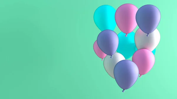 Renkli Balonları Banner Gibi Yüzen Pazarlama Arkaplanı — Stok fotoğraf