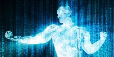 Fütürist Teknoloji Dramatik Arkaplan Olarak Dijital Görüntüler