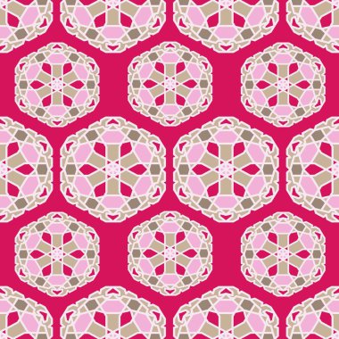 Oryantal geometrik süsleme ile sorunsuz vektör desen