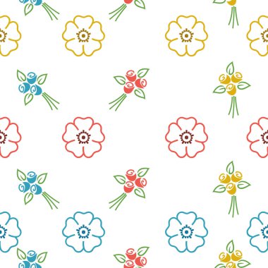 çiçekler dikişsiz vektör illüstrasyon