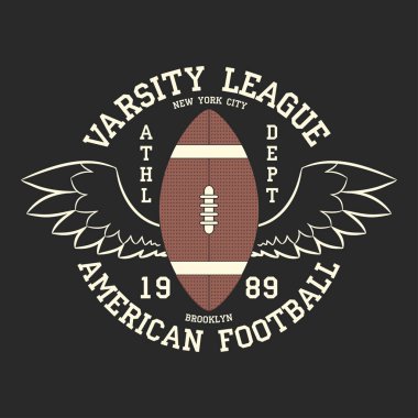 Amerikan futbol varsity lig baskı logosu.