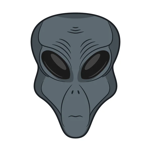 Alien face. Extraterrestrial head icon. — Stock Vector