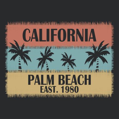 Tasarım giysiler, t-shirt, giyim için California tipografi.