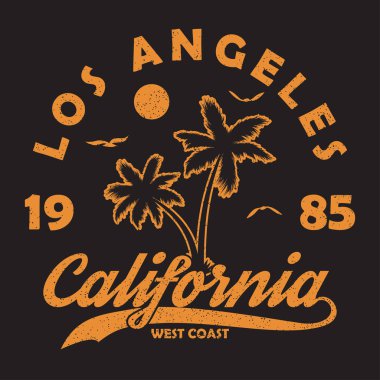 Tasarım giysiler için Kaliforniya tipografisi, t-shirt.
