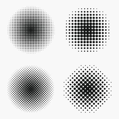 Daire halftone efektleri kümesi.