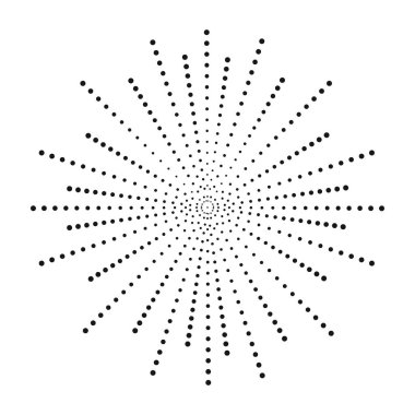 Nokta güneş patlaması. Yarı ton efekt demetleri.