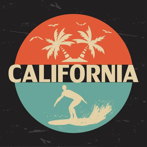 Californië cirkel print — Stockvector