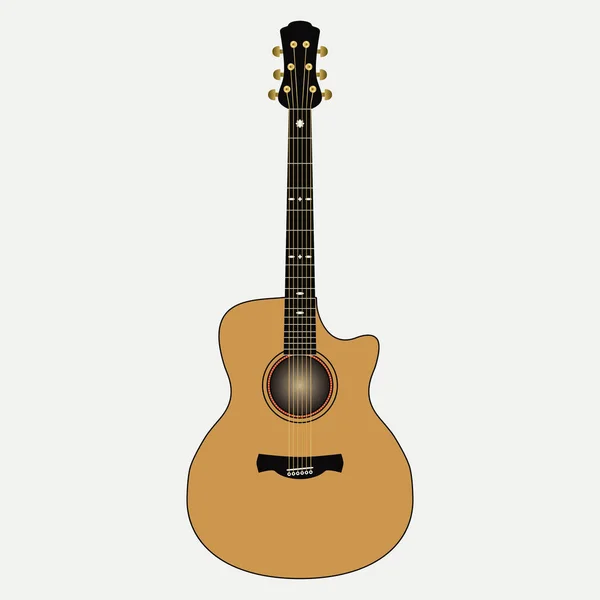 Akustická kytara. Realistický strunný hudební nástroj. — Stockový vektor