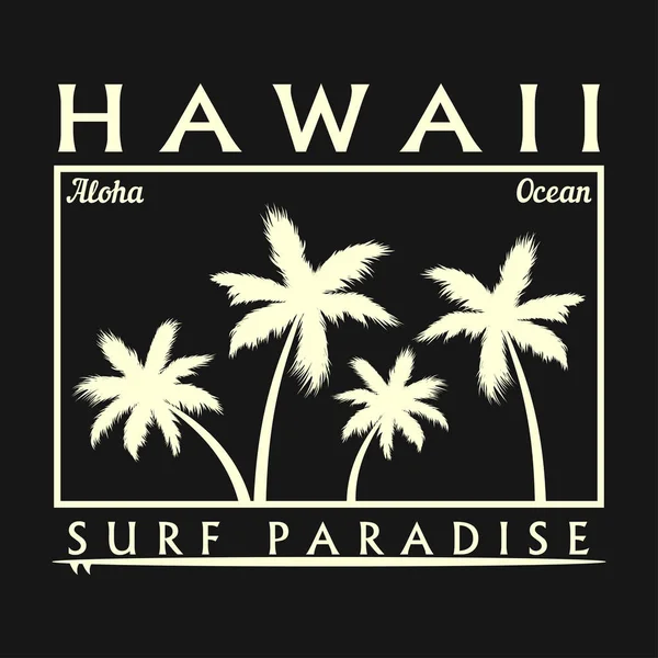 Tipografía de surf de Hawaii para camiseta de diseño . — Archivo Imágenes Vectoriales