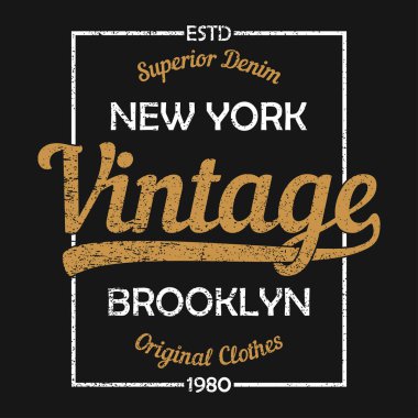 T-shirt için New York vintage grafik.